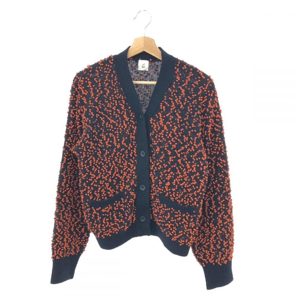 6(ROKU)ロク/カーディガン/POMPOM CARDIGAN/ユナイテッドアローズ/8628-299-0096/使用感・毛羽