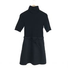 セオリー/ニットコンボドレスワンピース/21AW/リブ/五分袖/ブラック/