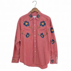 TUTTNCT/シャンブレーウエスタンシャツ/刺繍/ICIRIAN CHAMBRAY WESTERN SHIRTS/23SS/レッド