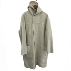 オーラリー/フーデッドコート/VELOUR BRUSHED WOOL MELTON HAND SEWN HOODED COAT/A22AC01WV/クリーム/虫食い