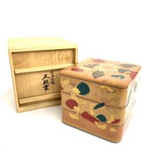 山田平安堂/己ん典作/花園/三段重/共箱