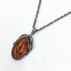琥珀ネックレス/SV