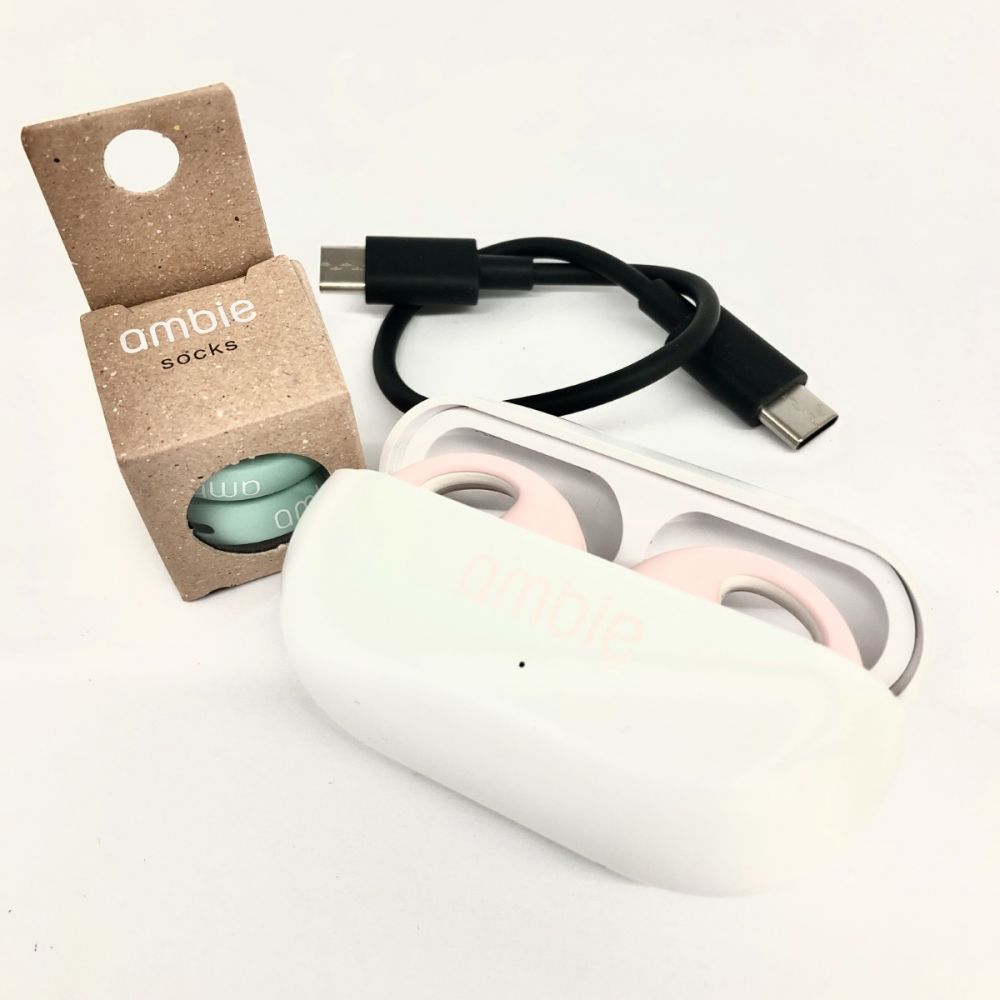 ambie アンビー ワイヤレスイヤホン Sound earcuffs AM-TW01 ピンク グリーンカバー付