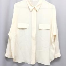 デプレ/オーバーサイズ長袖シャツ/シルク100％/ベージュ
