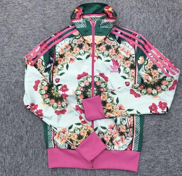 送料520円 adidas the FARM company アディダス ファーム 花柄 ドルマン ジャージ トラックトップ 刺繍花柄 M -  ブランド別