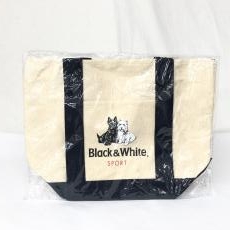 ブラック＆ホワイト/ミニトートバッグ/エコバッグ/キャンバス/ホワイト