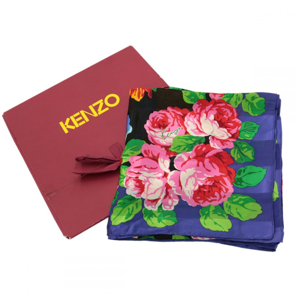 日本製 KENZO 薔薇とチューリップの花 スカーフ | academiadevendasmb