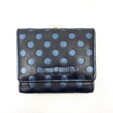 アンテプリマ/三つ折り財布/パンチングレザー/ブラック