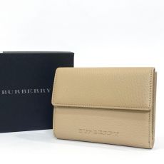バーバリー/二つ折り財布/ノバチェック/レザー/ベージュ