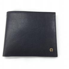 アイグナー/二つ折り財布/レザー/ブラック