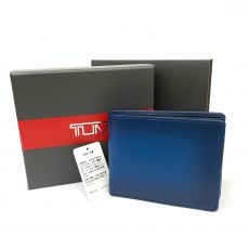 トゥミ/二つ折り財布/レザー/ブルー