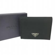 プラダ/二つ折り財布/M505/ナイロン/ブラック