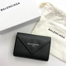 バレンシアガ/三つ折り財布/ペーパーミニウォレット/レザー/グレー