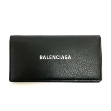 バレンシアガ/二つ折り財布/エブリデイ/レザー/ブラック