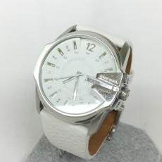 ディーゼル/M腕時計/クォーツ/DZ-1405/SS×レザー/ホワイト