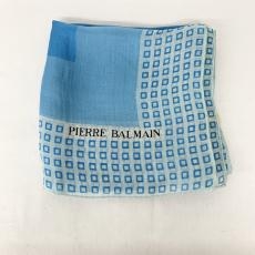 ピエールバルマン/スカーフ/シルク100％/ブルー