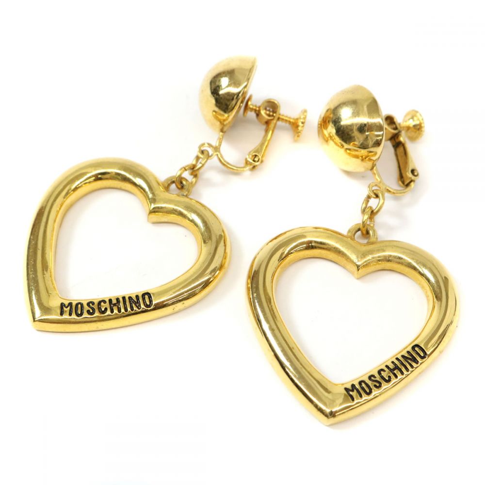 モスキーノ MOSCHINO イヤリング 両耳用 ロゴ イエローゴールド