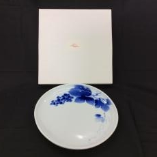 香蘭社/楕円皿/ブルーワイナリー/25cm×24cm