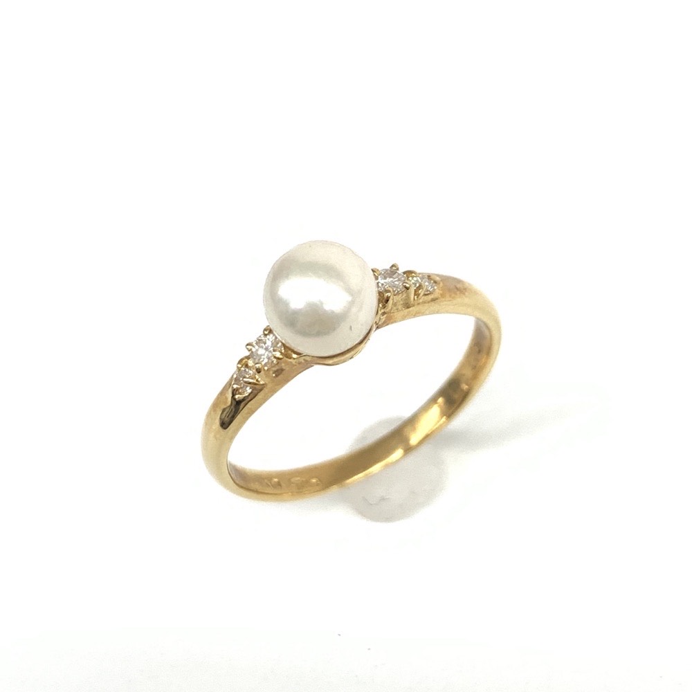スタージュエリー/リング/K18/パールｘダイヤ0.06ct/1.9g