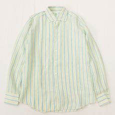 Finamore(フィナモレ)麻100％ストライプ柄スプリングシャツ