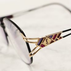 イヴサンローラン サイドYSLロゴ ステンドグラス風 眼鏡 メガネ フレーム