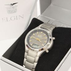 ELGIN(エルジン)100m防水 電波ソーラー腕時計 ダイヤモンド