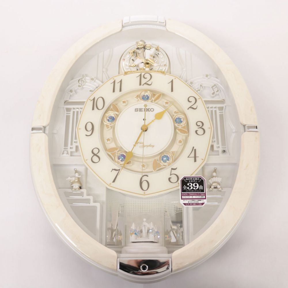 SEIKO セイコー RE576A 電波掛時計 からくり時計 スワロフスキーの高価 ...