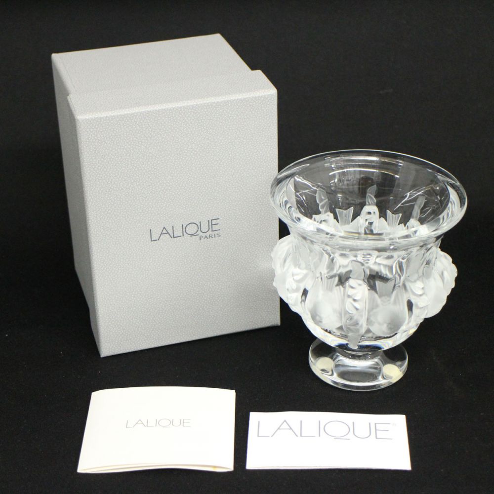 LALIQUE ラリック クリスタル フラワーベース ダンピエール Dampierre ツバメ
