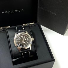 ハミルトン/腕時計/H704450/黒革ベルト/ブラック