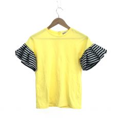 ボーダーズアットバルコニー/ラッフルTシャツ/イエロー