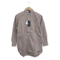 ジムフレックス/長袖ロングシャツ/チュニック/ギンガムチェック/J-0873/レッド×ブラウン/サイズ14/定価￥11.340