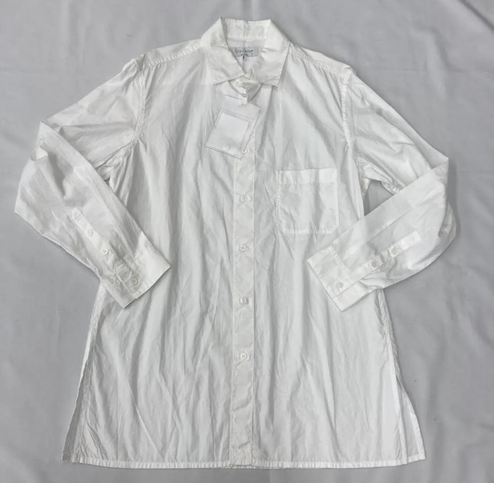 ヨウジヤマモト/長袖シャツ/COTTON BROAD CHAIN STITCH COLLAR SHIRT