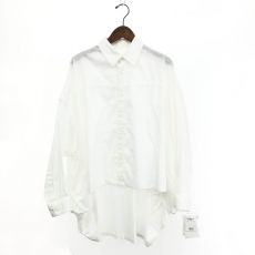 ワイズ/オーバーサイズシャツ/YZ-B80-003/2023SS/COTTON THIN TWILL DOUBLE FRONT BIG BLOUSE/定価28600円/アシメントリー/若干汚れ有/