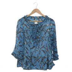 S Max Mara/エスマックスマーラ/フリルブラウス/総柄/2020SS/ラミー100％