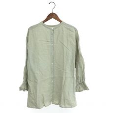 ネストローブ/リネン近江晒しラッフル袖2wayブラウス/麻100％/21SS