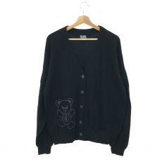 HYSTERIC GLAMOUR/ヒステリックグラマー/HYS BEAR/ヒスベア/刺繍カーディガン/ブラック