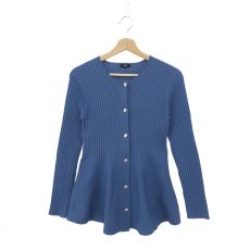 プラステ/ホールガーメントペプラムカーディガン/24AW/ブルー