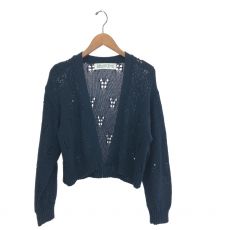 ミディウミ/オープンワークニットカーディガン/2025SS/ネイビー/定価￥13.970