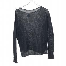 ドゥーズィエムクラス/リネンプルオーバー/ニット/トップス/ブラック/19SS