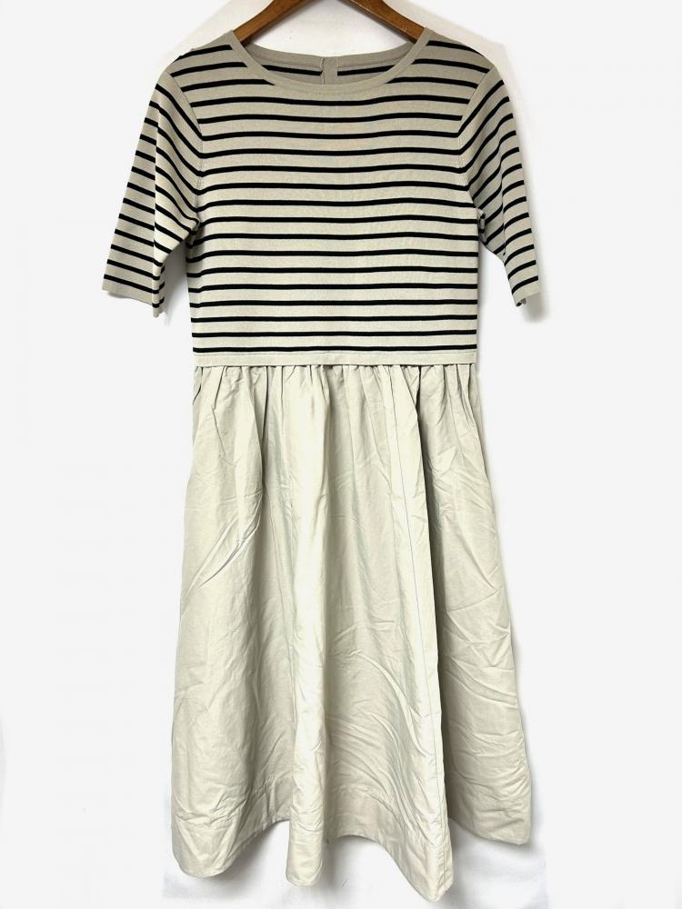 23区/マットナイロンタフタニットドッキングワンピース/23SS/OPWOSM0607/グレージュ