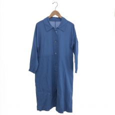 マーガレットハウエル/23SSコットンワンピース/WASHED COTTON/23年/578-3158003/ブルー