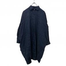 ミズイロインド/ビッグシルエット長袖ワンピース/ネイビー