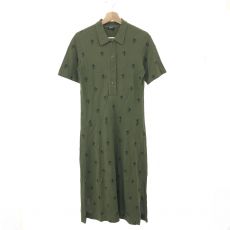ジルサンダーネイビー/半袖ポロワンピース/ハチ/サイド補修有/使用感あり