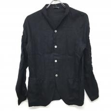 ワイズ/シャーリングデザインシャツジャケット/リネン100％/ブラック