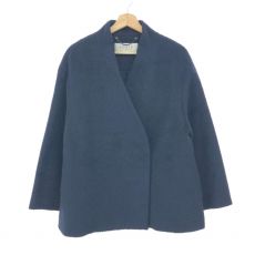 アドーア/アルパカシャギーノーカラーコート/531-6250104/ネイビー