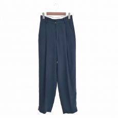 6(ROKU)ロクビューティ&ユースユナイテッドアローズ/GEORGETTE TUCK PANTS/パンツ/スラックス/ネイビー/サイズ36/若干ツレ有