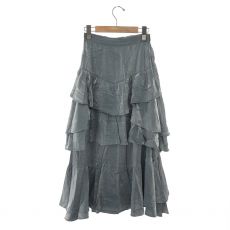 アメリヴィンテージ/STRAGGLY TIERED SKIRT/シャイニーティアードスカート/02010931200/サイズM/グレー/定価17.600