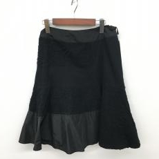 ネロ センソユニコ/スカート/素材切替/刺繍/ブラック