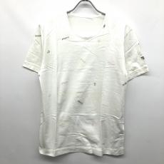パパス/半袖カットソー/ロゴ刺繍/ホワイト/使用感