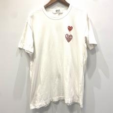 プレイコムデギャルソン/半袖カットソー/OB-T102/2018クリスマス限定発売品/ホワイト/使用感・汚れ・ラインストーン取れ